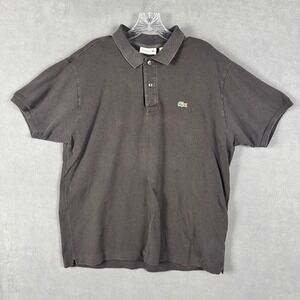 Lacoste Mens Polo Shirt Size 2XL FR 7 Black Classic Fit‎ Short Sleeve Logo